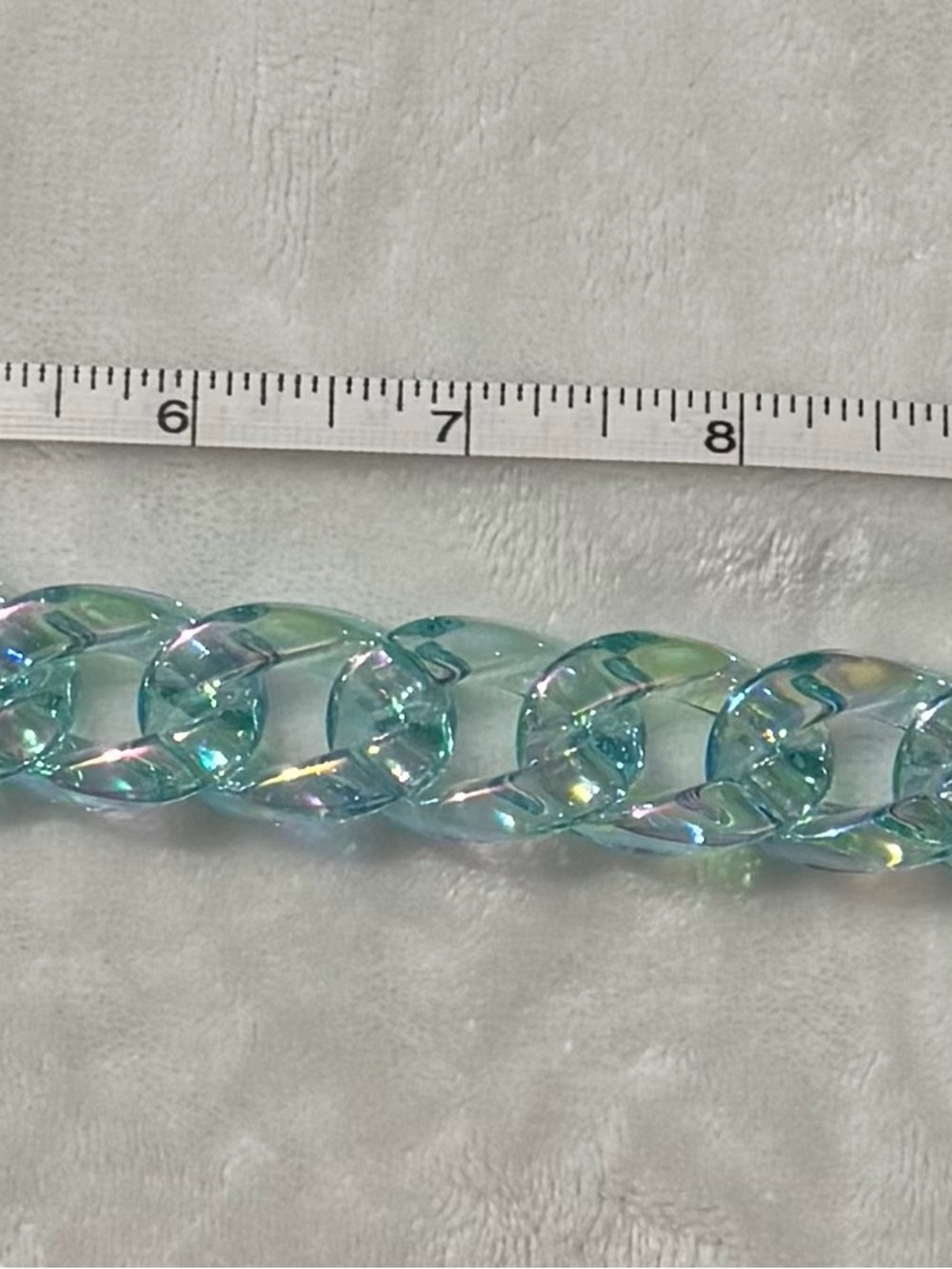 Iridescent Aqua Blue Purse/Bag Charm Chain
